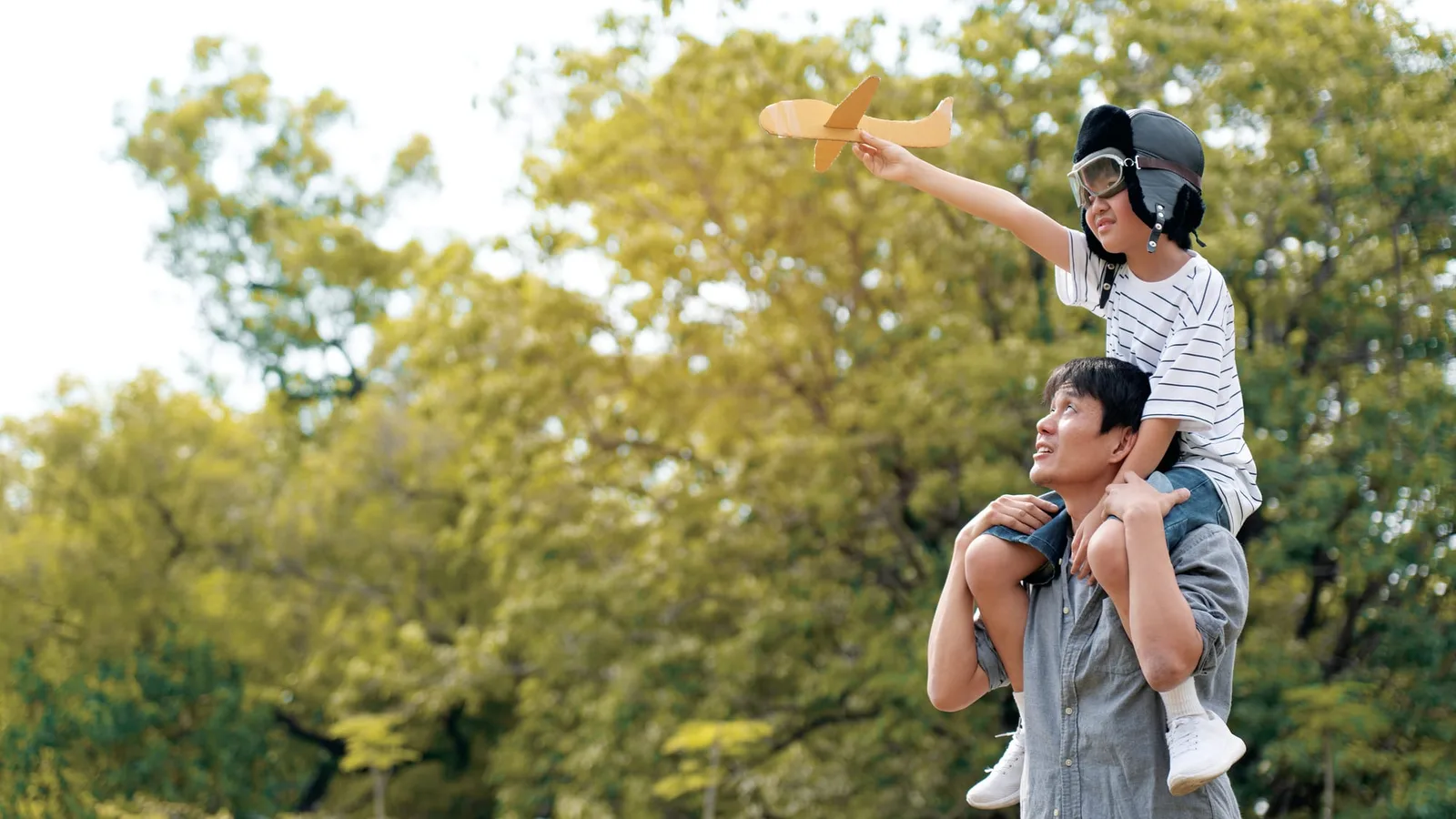 Father and son enjoying time outdoors
